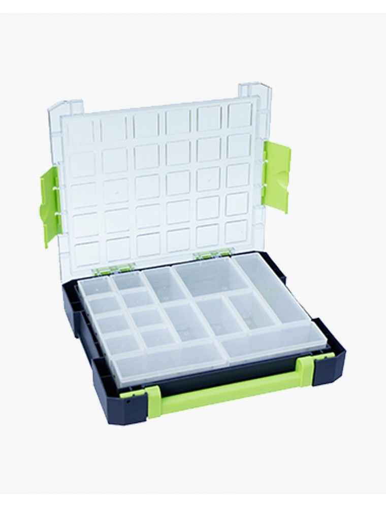 Mallette polypro couvercle polycarbonate avec 10 godets amovibles assortis avec couvercles